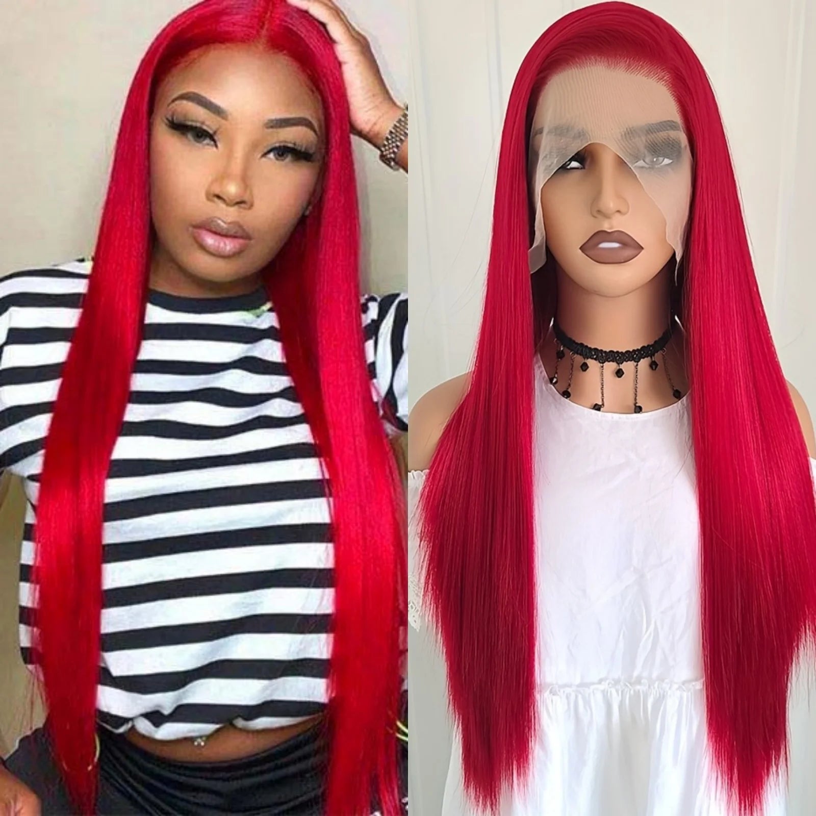 13X4 Burgundy Red Wig