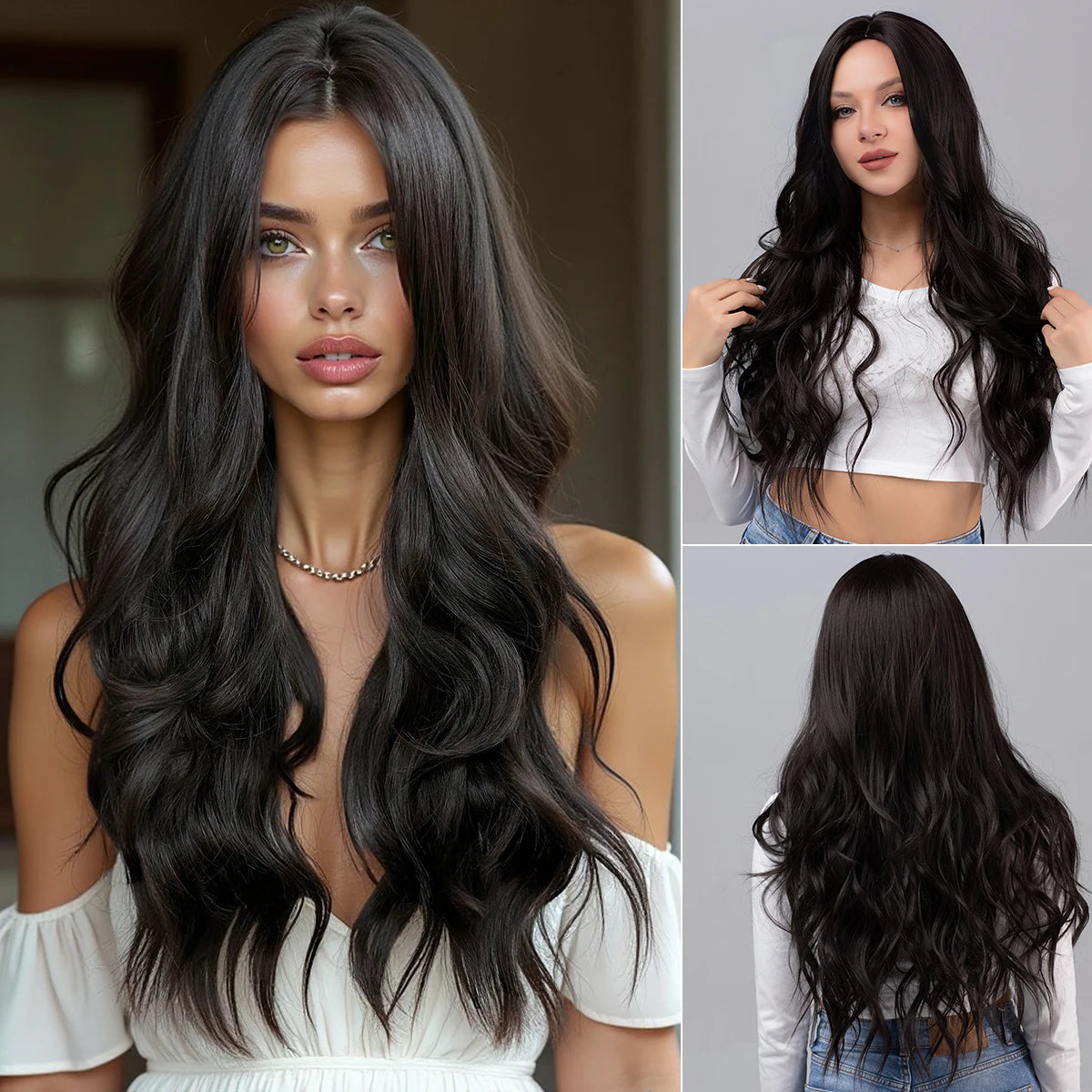 30 Inch Multi-Color Wavy Curly Synthetic Wig