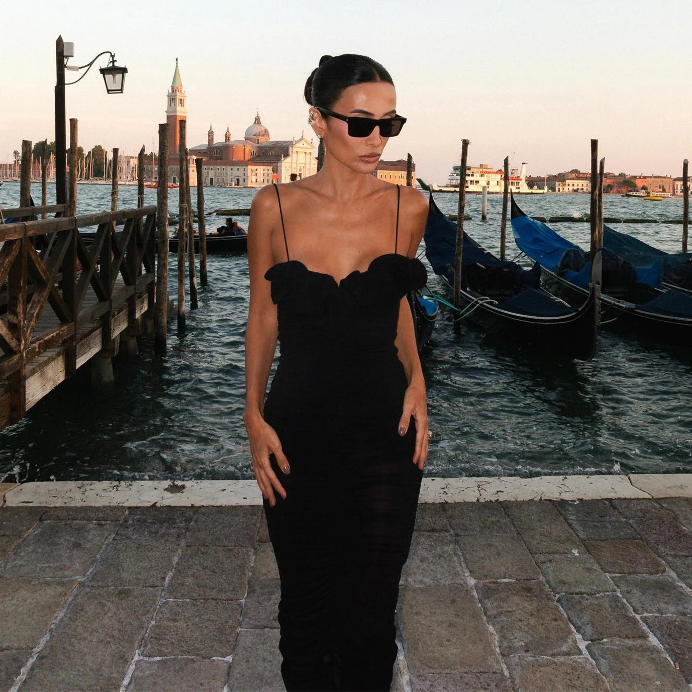 Black White Bikini With Beach Skirt Push Up Swimsuit