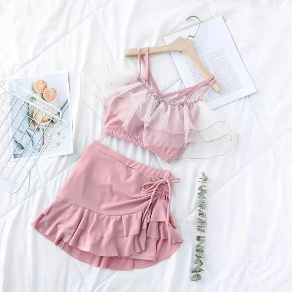 Ins Slim Fit A-line Skirt Swimsuit